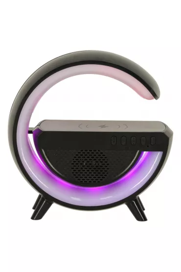 Lampka LED Gamingowa RGB gonik adowarka indukcyjna czarna czarny