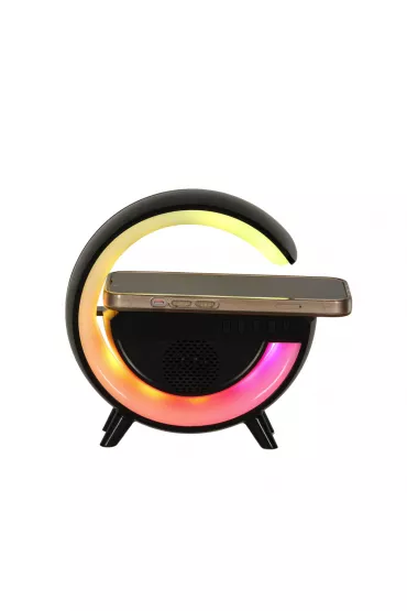 Lampka LED Gamingowa RGB gonik adowarka indukcyjna czarna czarny
