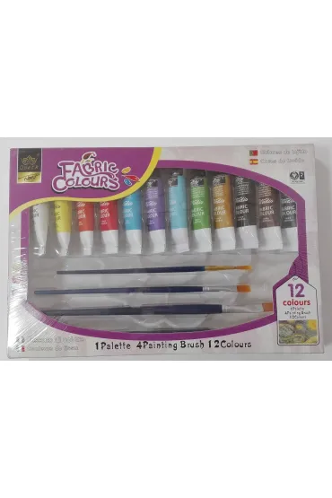 Farby do materia�u + p�dzle 12 kolor�w