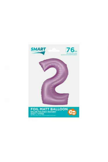 Godan Balon foliowy Smart Cyfra 2 lawendowa matowa 76cm