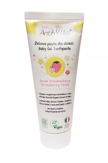 Baby Anthyllis Pasta do z�b�w dla dzieci bez fluoru od pierwszego z�bka truskawkowa 75 ml