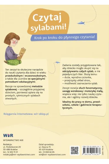 Czytaj sylabami zeszyt do nauki i doskonalenia czytania - Aleksandra  Sztrymer