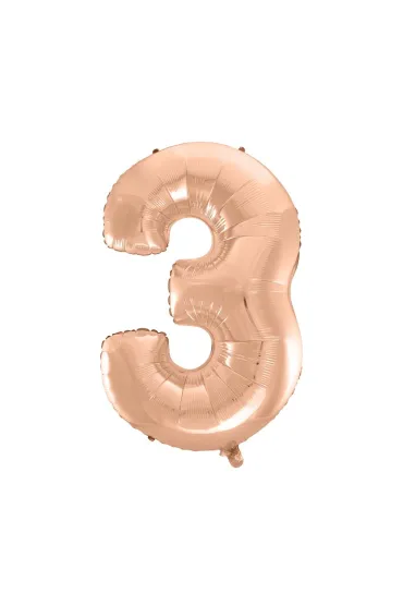 Balon foliowy B&C "Cyfra 3" r�owo-z�ota Godan 92cm