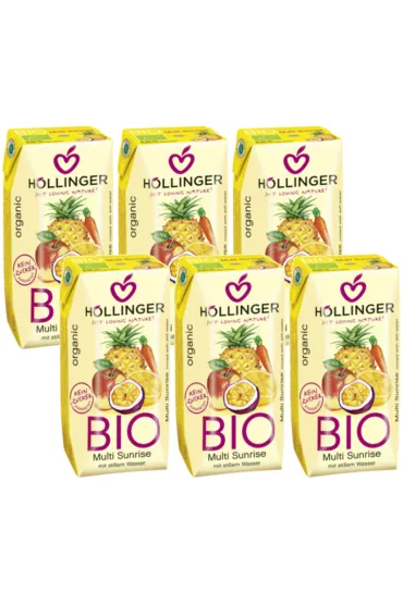 Hollinger Nektar wieloowocowo-marchwiowy Zestaw 6 x 200 ml Bio