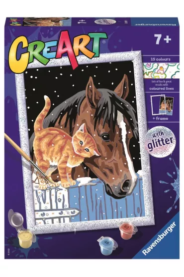 Malowanie po numerach CreArt - Ko� i kotek Ravensburger