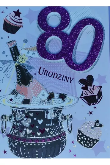 Panorama Karnet Przestrzenny B6 Urodziny 80 kobieta