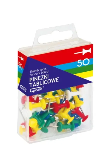 Grand Pinezki tablicowe kolorowe 50 szt.