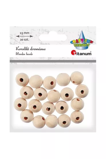 Titanum Koraliki drewniane okr�g�e 20 szt.