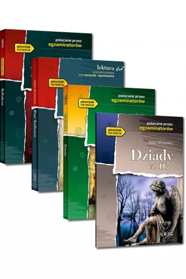 Pakiet lektury ze szko�y podstawowej, kt�re trzeba zna� na maturze: Balladyna, Pan Tadeusz, , Dziady. Cz�� II, Zemsta