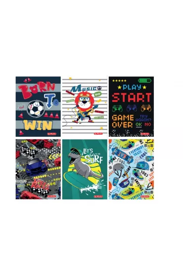 Herlitz Zeszyt A5 Humorous boys dwie linie 32 kartki 10 szt.