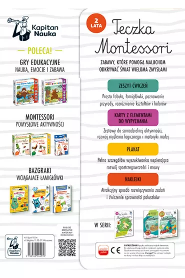 Teczka Montessori. 2 lata. Kapitan Nauka - Zuzanna  Osuchowska