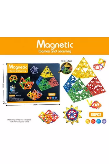 Zestaw klock�w konstrukcyjnych magnetycznych (88 element�w) 869703