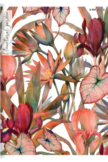 Top-2000 Zeszyt Flowers A4 z marginesem mix Kratka, 5 mm, margines 80 kartek