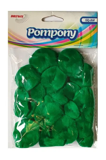 Brewis Pompony puszyste zielone 24 szt.