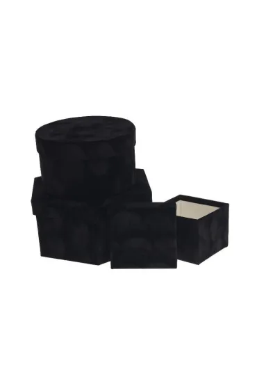 Rozette Pude�ko Flower Box czarny 3 szt.