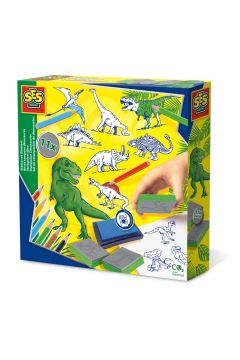 Zestaw piecztek z kredkami Dinozaury Ses Creative