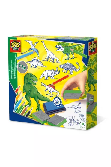 Zestaw piecz�tek z kredkami Dinozaury Ses Creative