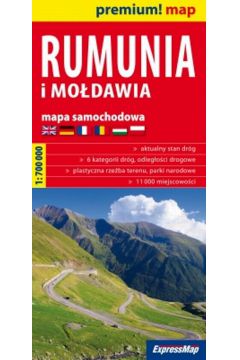 Rumunia i Modawia mapa samochodowa 1:700 000