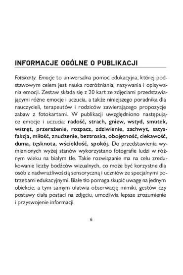 Fotokarty Emocje Uniwersalna pomoc edukacyjna - El�bieta Guba�a