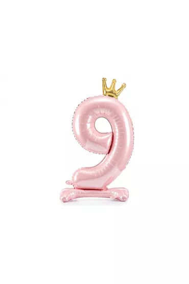 PartyDeco Stoj�cy balon foliowy 9 jasny r� 84cm