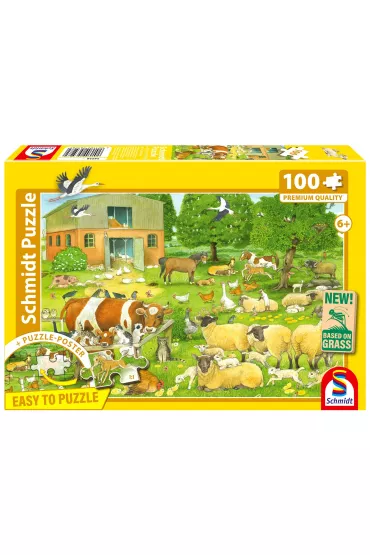 Puzzle 100 el. PQ Zwierz�ta na farmie Schmidt