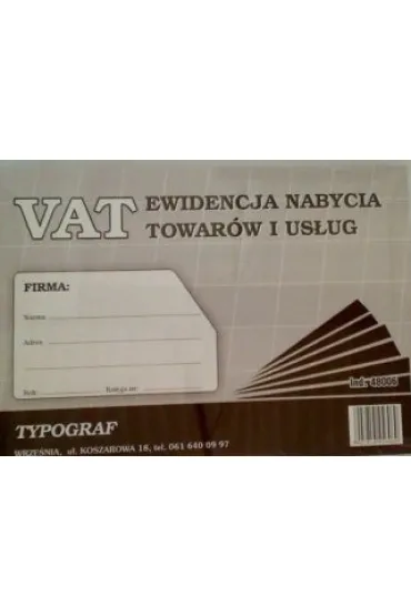 Druk ewidencja vat - nabycie towar�w i us�ug A4 80 (48006)