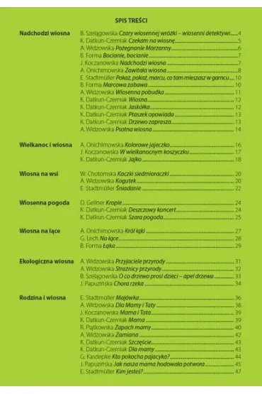 Wiersze i opowiadania Wiosna