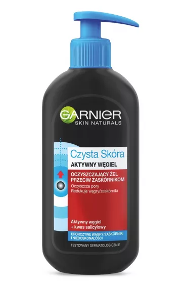 Garnier Czysta Sk�ra Aktywny W�giel oczyszczaj�cy �el do twarzy przeciw zask�rnikom 200 ml