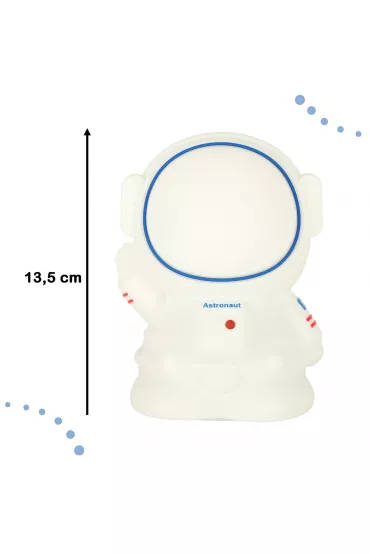 Lampka nocna dla dzieci silikonowa dotykowa mikka 8 LED USB RGB biaa astronauta