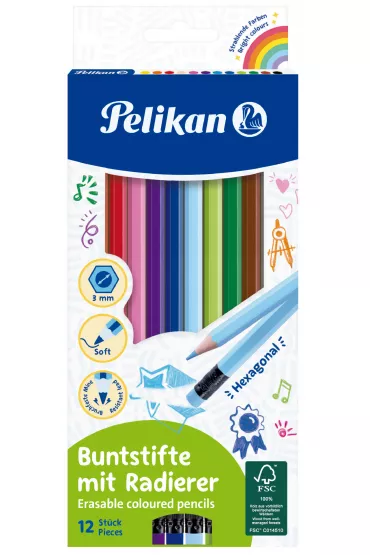 Pelikan Kredki wymazywalne 12 szt.