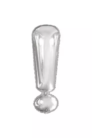 Amscan Balon foliowy znak ! Srebrny 28x86cm