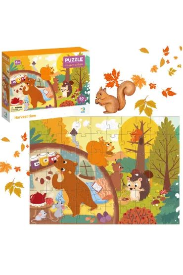 Puzzle 60 el. Pory roku. Czas zbior�w Dodo