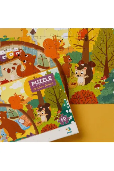 Puzzle 60 el. Pory roku. Czas zbior�w Dodo