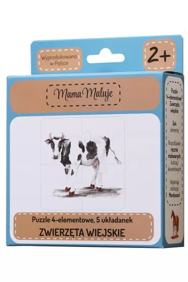 Puzzle 4 el. Zwierz�ta wiejskie Mama Maluje