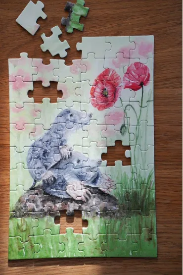 Puzzle 60 el. Krety Mama Maluje
