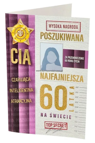 Yeku Karnet Urodziny 60 damskie poszukiwana