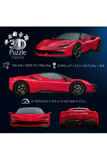 Puzzle Iconics 108 el. 3D Ferrari Stradale Ravensburger