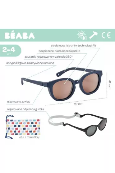 Beaba Okulary przeciwsoneczne dla dzieci 2-4 lata Bright - Night Blue