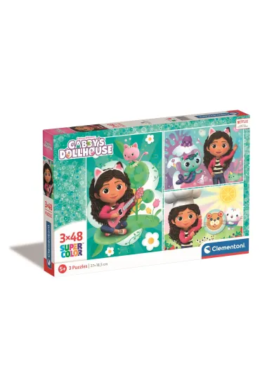 Puzzle 3x48 el. SuperColor. Koci Domek Gabi Clementoni
