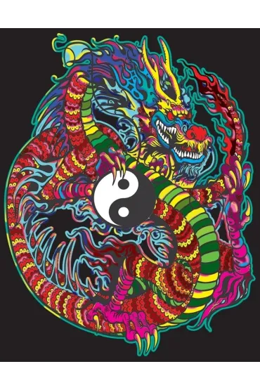 Kolorowanka Welwetowa 47x35 Smok YinYang
