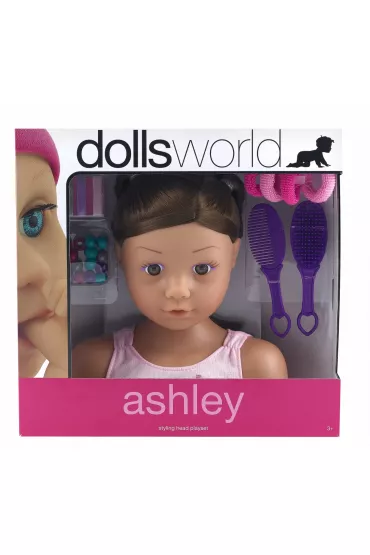 G�owa do stylizacji Ashley z akcesoriami * Dolls World