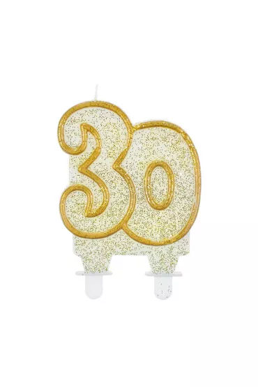 Godan �wieczka cyferka 30, z�oty kontur