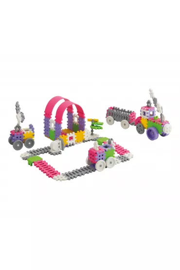 Mini Waffle Konstruktor Klocki konstrukcyjne Mini Waffle 140 element�w Konstruktor Du�y r�owy MARIOINEX 902837