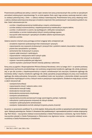 To co mnie wspiera Edukacja polonistyczna Poziom II