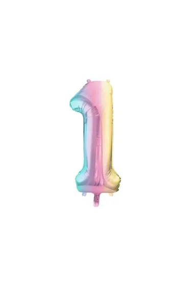 PartyDeco Balon foliowy 1 pastelowy t�czowy 86cm