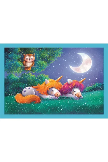 Puzzle 4w1 - SuperColor. A Day With Unicorns (12+16+20+24 el.) Clementoni