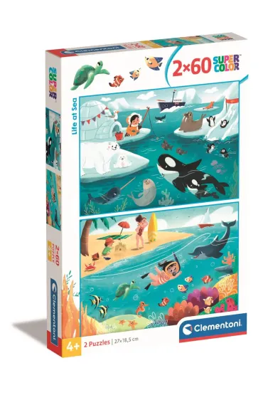 Puzzle 2x60 el. SuperColor. Life at Sea Clementoni