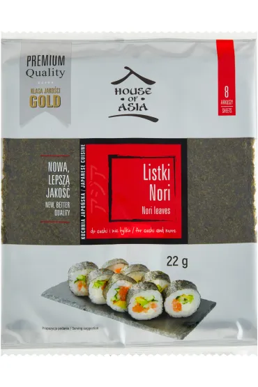 House of Asia Li�cie�alg�morskich nori Premium�8 szt. 22 g