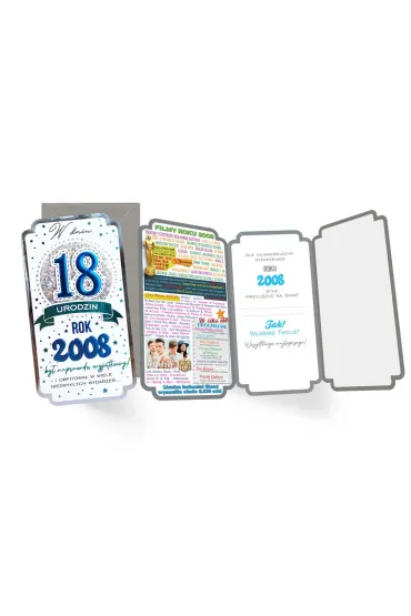Kukartka Karnet PM-446 Urodziny 18  cyfry, roczniki  2026