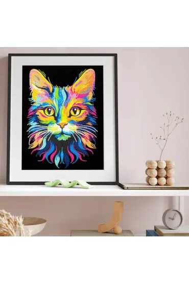 Diamond Dotz Haft diamentowy - Adults Flocked Neon Cat 35.5x45.7cm